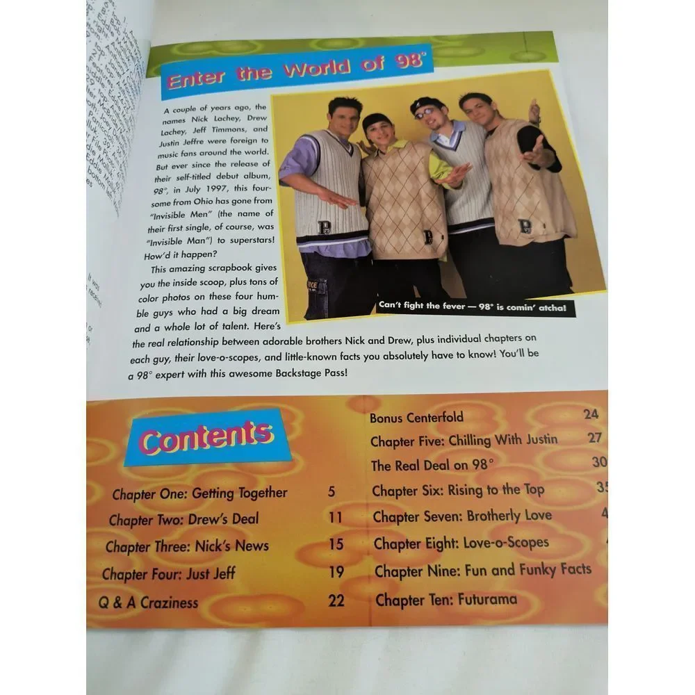 98 Degrees Backstage Pass Magazine Scrapbook 1999 Scholastic Boy Band Collectibl